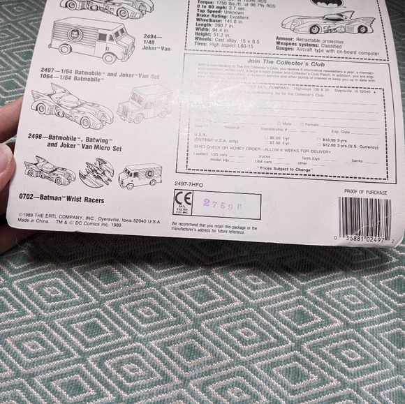 1989 BATMAN ERTL BATMOBILE & JOKER VAN DIE CAST - Picture 11 of 13